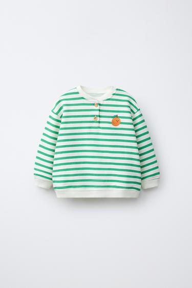 SUDADERA BORDADO MANDARINA - Verde de Zara - Imagen 0