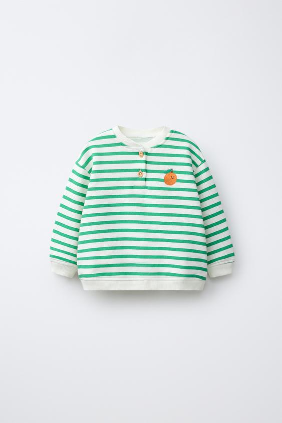 MOLETOM BORDADO MANDARINA - Verde da Zara - Imagem 0