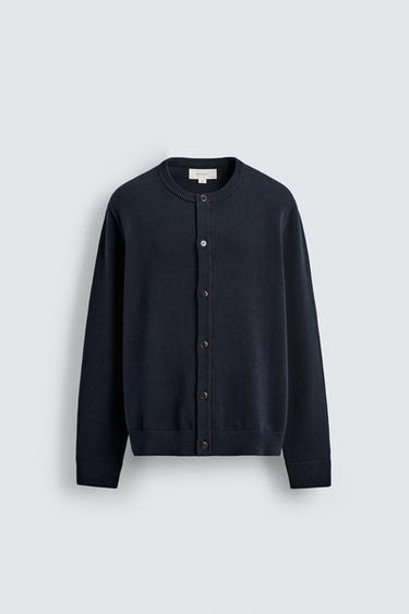 كارديغان REGULAR FIT قطن - بحري داكن الخاص بـ Zara