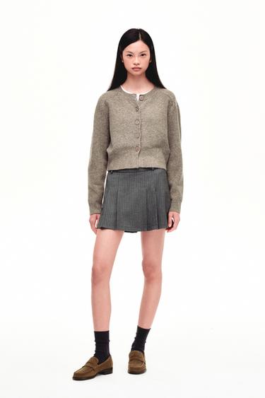 Zara 柔軟針織開襟衫 - 金屬棕黃色