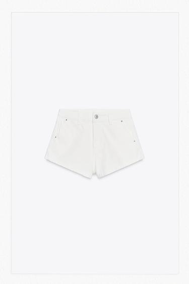 TRF CHINO DENIM SHORTS - White by Zara