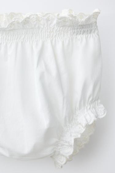 ENSEMBLE CHEMISE ET CULOTTE BRODÉES - Blanc de Zara - Image 3