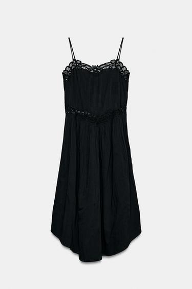 VESTIDO ENCAJE ZW COLLECTION - Negro de Zara