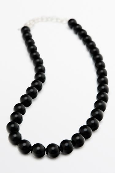 Glass bead necklace — Black 2