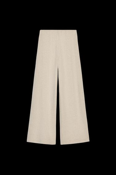 HOSE MIT LEINEN - Beige von Zara