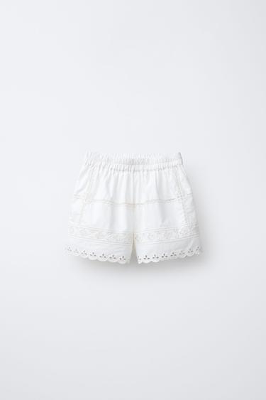 BERMUDA TROQUELADA - Blanco de Zara