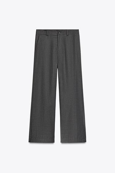 Zara ZW COLLECTION STRAIGHT-LEG PANTS - Dark gray