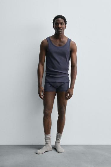 RIB LIMITED EDITION PYJAMA SET - Navy blue by Zara