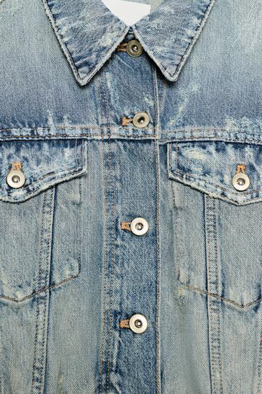 TRF RIPPED DENIM JACKET - Blue by Zara - Image 10