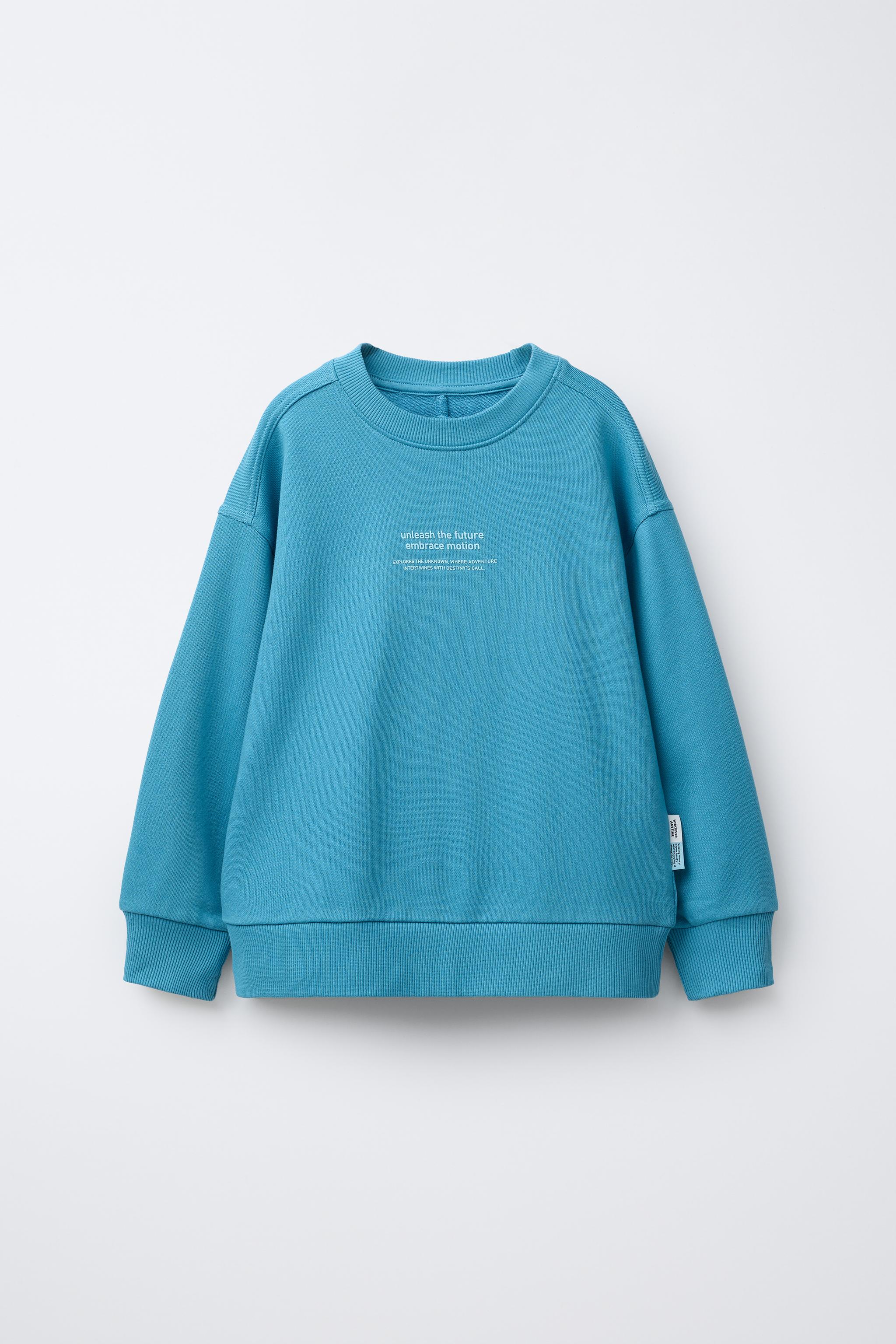 ★ZARA★ TEXTURED SLOGAN SWEATSHIRT TEXTURED TEXT SWEATSHIRT - Ecru | ZARA United States