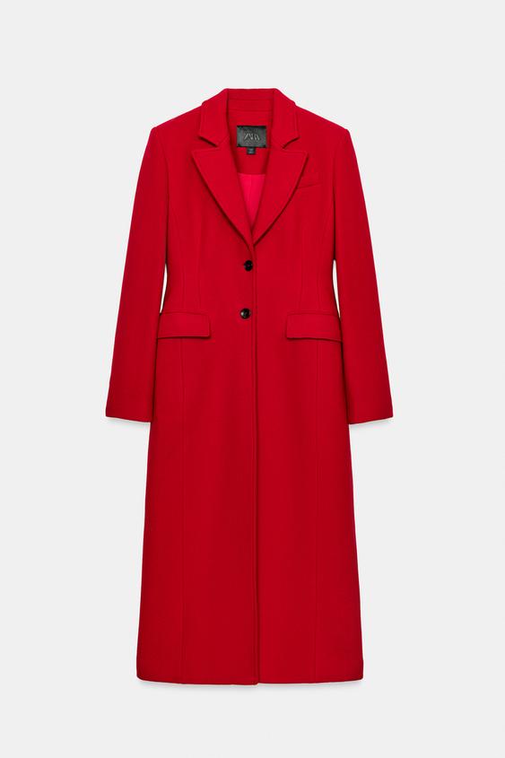 ZW COLLECTION WOOL BLEND COAT - Red by Zara - Image 0