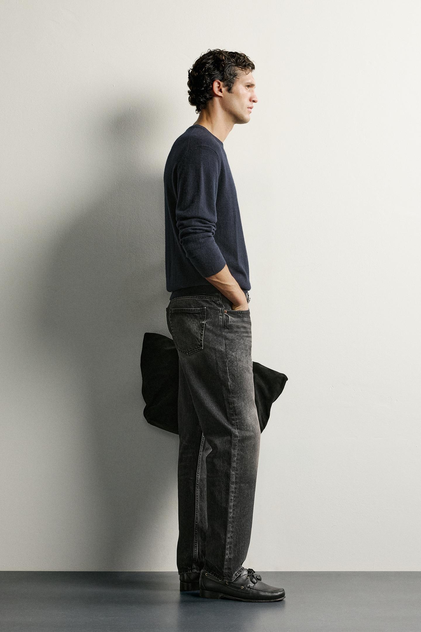 Мужские джинсы Zara Regular Fit, цвет: Угольный — фото 4