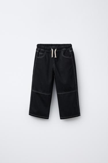 JEANS STRAIGHT CONTRASTE - Negro de Zara