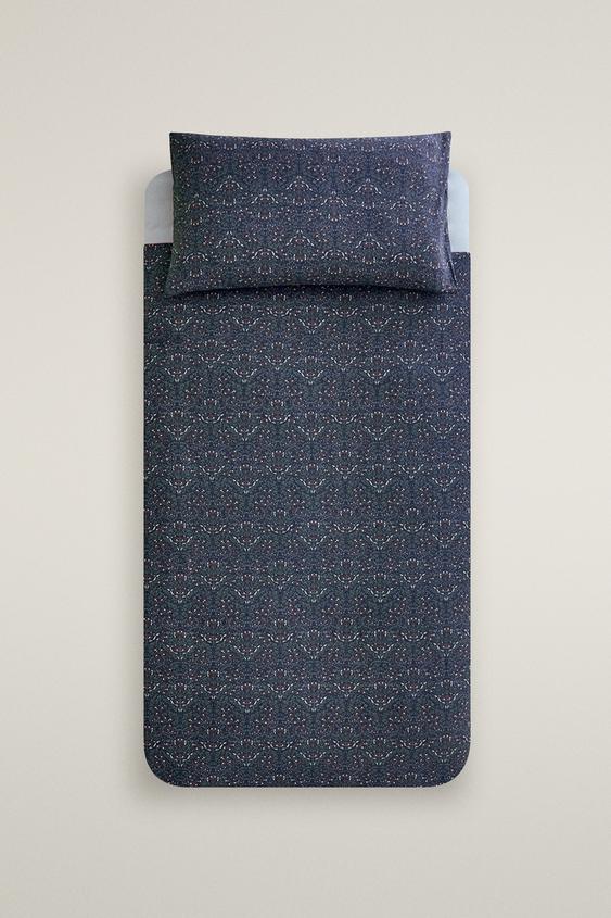 Zara KIDS' LINEN AND COTTON CHRISTMAS DUVET COVER - 藍色 - 圖片 0