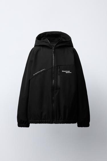 WATER-REPELLENT HOODED TECHNICAL JACKET - Black by Zara