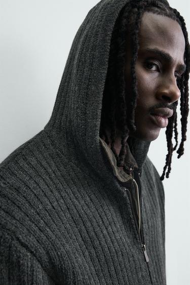 TEXTURED RIBBED JACKET - Anthracite Grey by Zara - Image 6