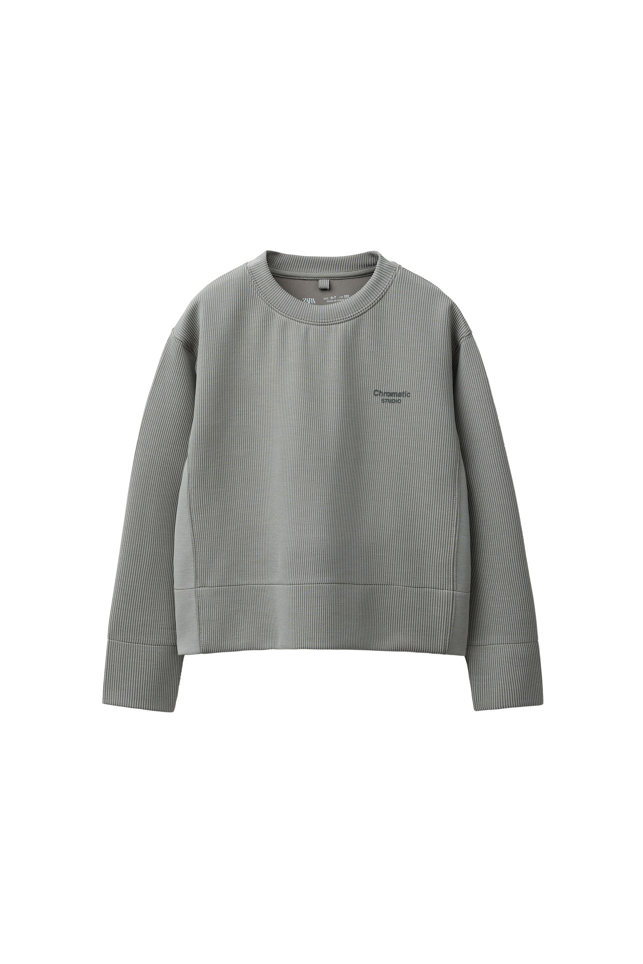 RIB TEXT SWEATSHIRT WITH MODAL - Gray | ZARA United States