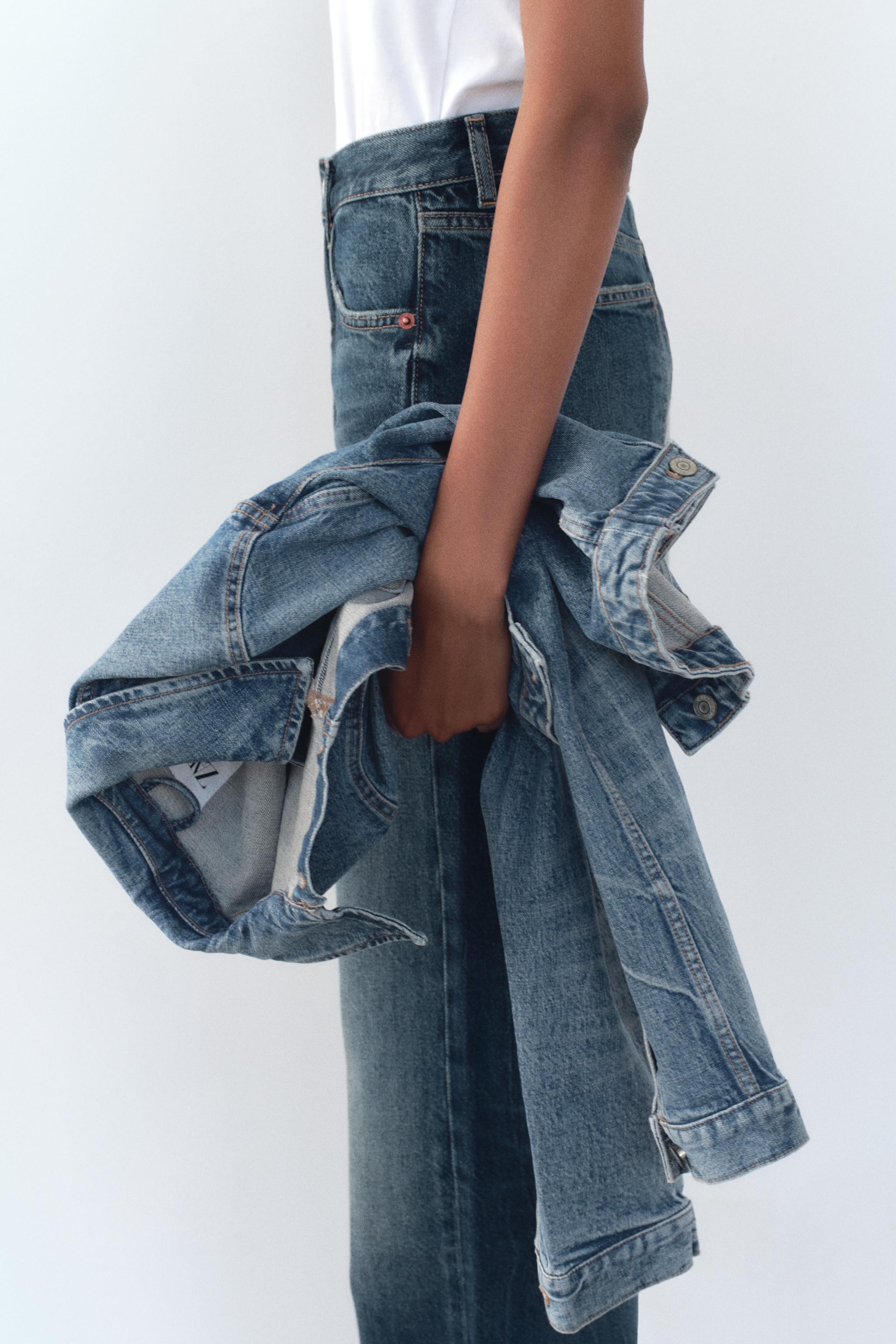 TRF HIGH-RISE WIDE-LEG デニムパンツ - ブルー | ZARA Japan / 日本