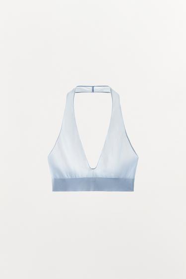 SOUTIEN-GORGE HALTER AVEC POLYAMIDE - Bleu clair de Zara - Image 6