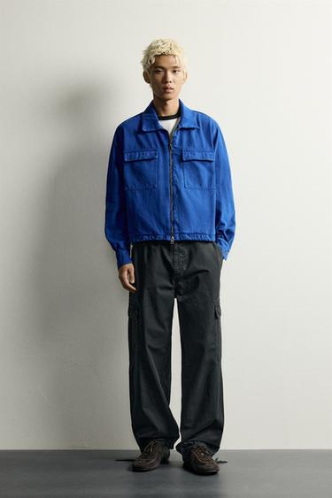 BOXY FIT OVERSHIRT WITH POCKETS - Electric blue by Zara - Image 0