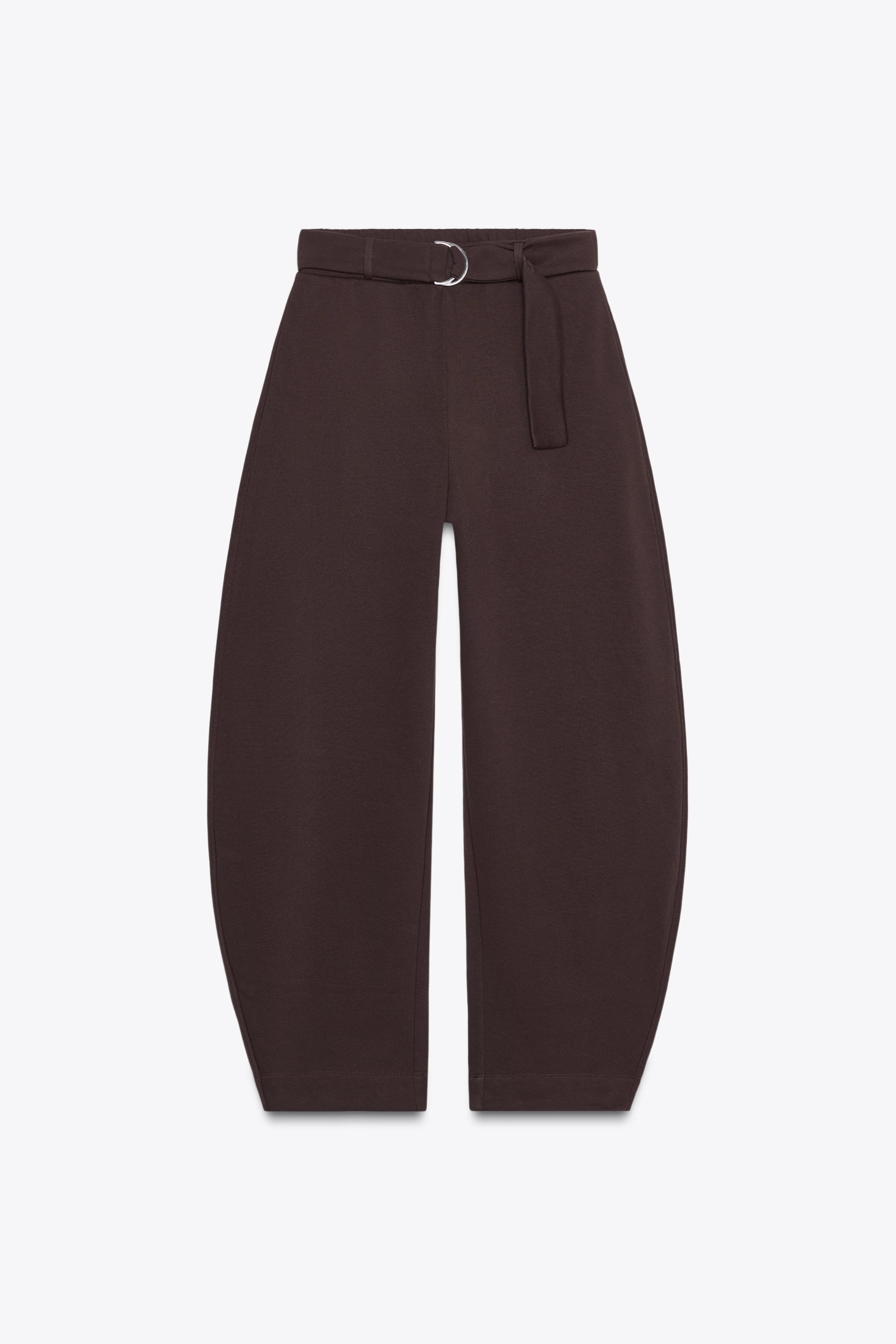 PLUSH BELTED PANTS - Ecru | ZARA Canada