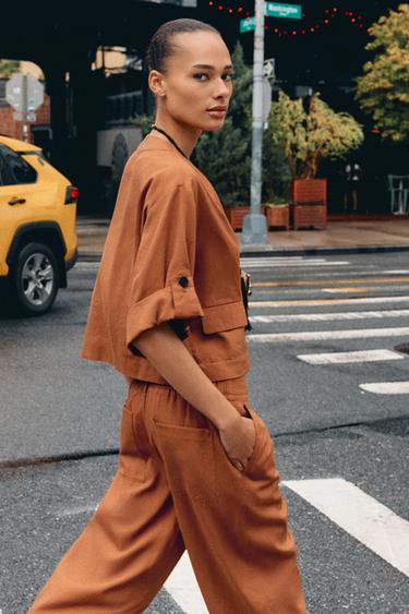 TURN-UP SLEEVE JACKET - Terracotta by Zara