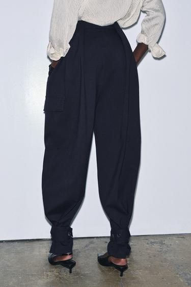 ZW COLLECTION LIMITED EDITION CARGO TROUSERS WITH PLEATS - Dark navy by Zara - Image 2