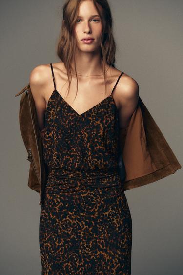 VESTIT MIDI AMB ESTAMPAT ANIMAL - Leopardo de Zara
