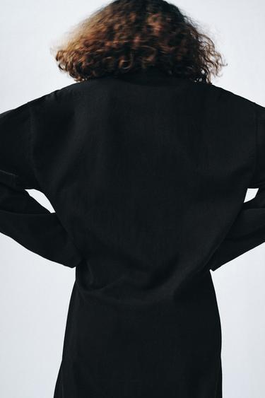 LONG COTTON DRESS - Black by Zara - Image 2