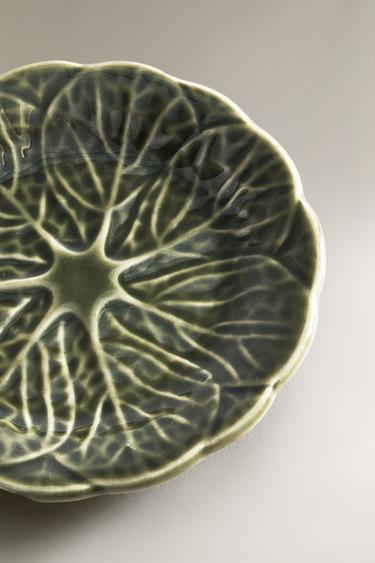 CABBAGE STONEWARE SIDE PLATE - Green by Zara - Image 2