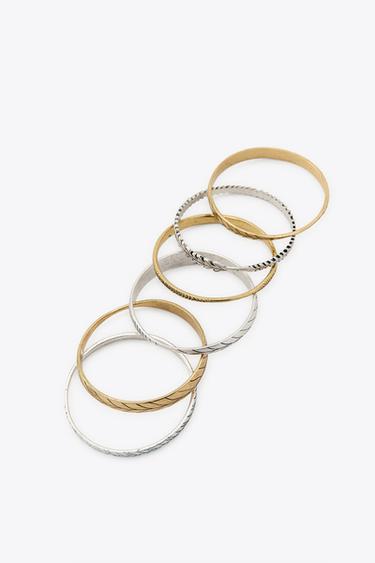 PACK OF COMBINED RIGID BANGLES - Gold / Silver by Zara - Image 2