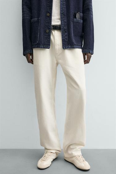 JEAN DROIT COTON-CHANVRE - Écru de Zara - Image 4