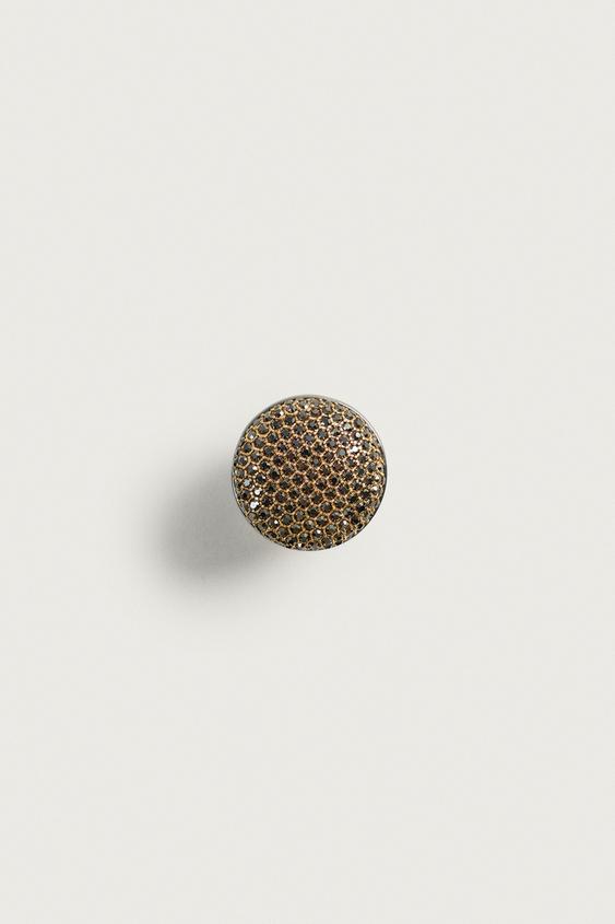 CIRCLE RING WITH SHINE - Anthracite grey by Zara - Image 0