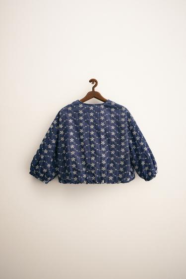 ZARA TIMELESS - VESTE FLEURS BRODÉES - Bleu de Zara - Image 1