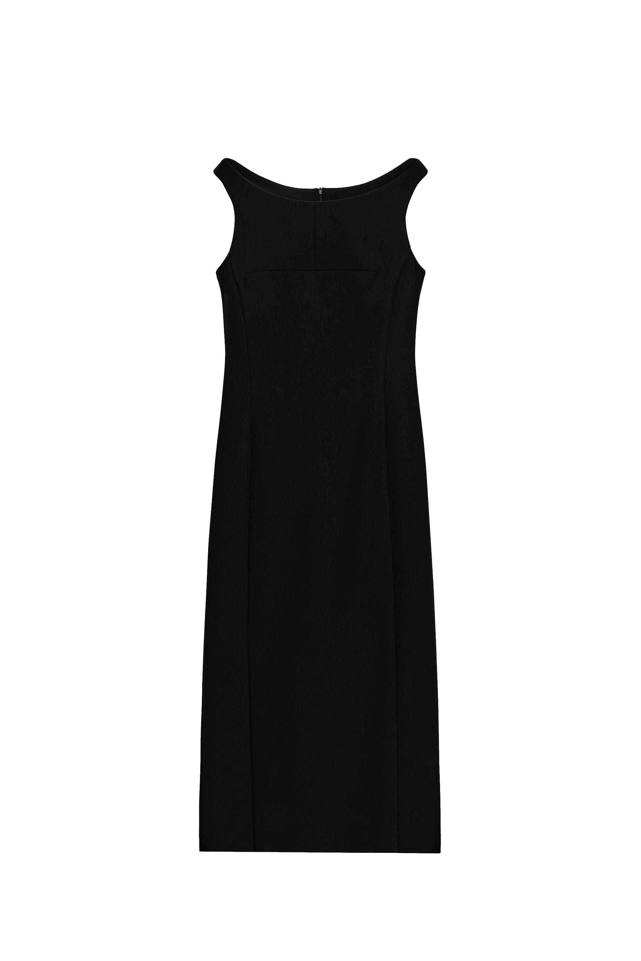 VESTIDO MIDI CUELLO BARCO