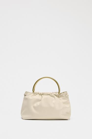 METAL HANDLE MINI BOWLING BAG - Ecru by Zara