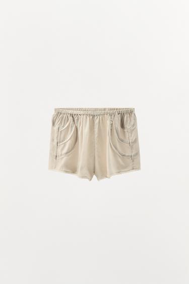 SHORT PLIS DENTELLE - Gris de Zara - Image 2