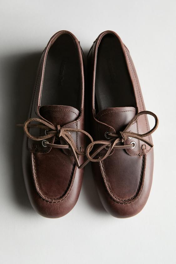 Leather deck shoes from Zara - $130