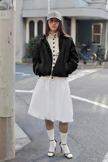 ドローストリング入りジャケットブラックZaraのドローストリング入りジャケット - ブラック 