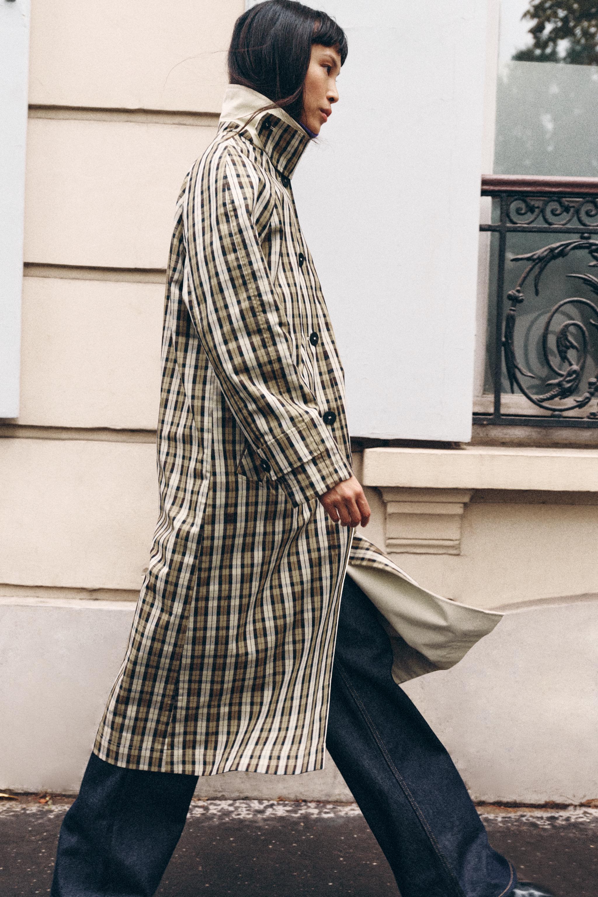 REVERSIBLE PLAID TRENCH COAT ZW COLLECTION