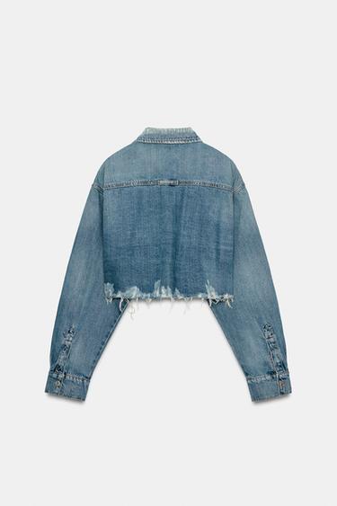 TRF CROP DENIM OVERSHIRT - Blue by Zara - Image 5