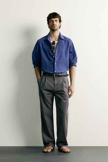 PANTALÓN CHINO RELAXED FIT PLIEGUES - Gris antracita de Zara