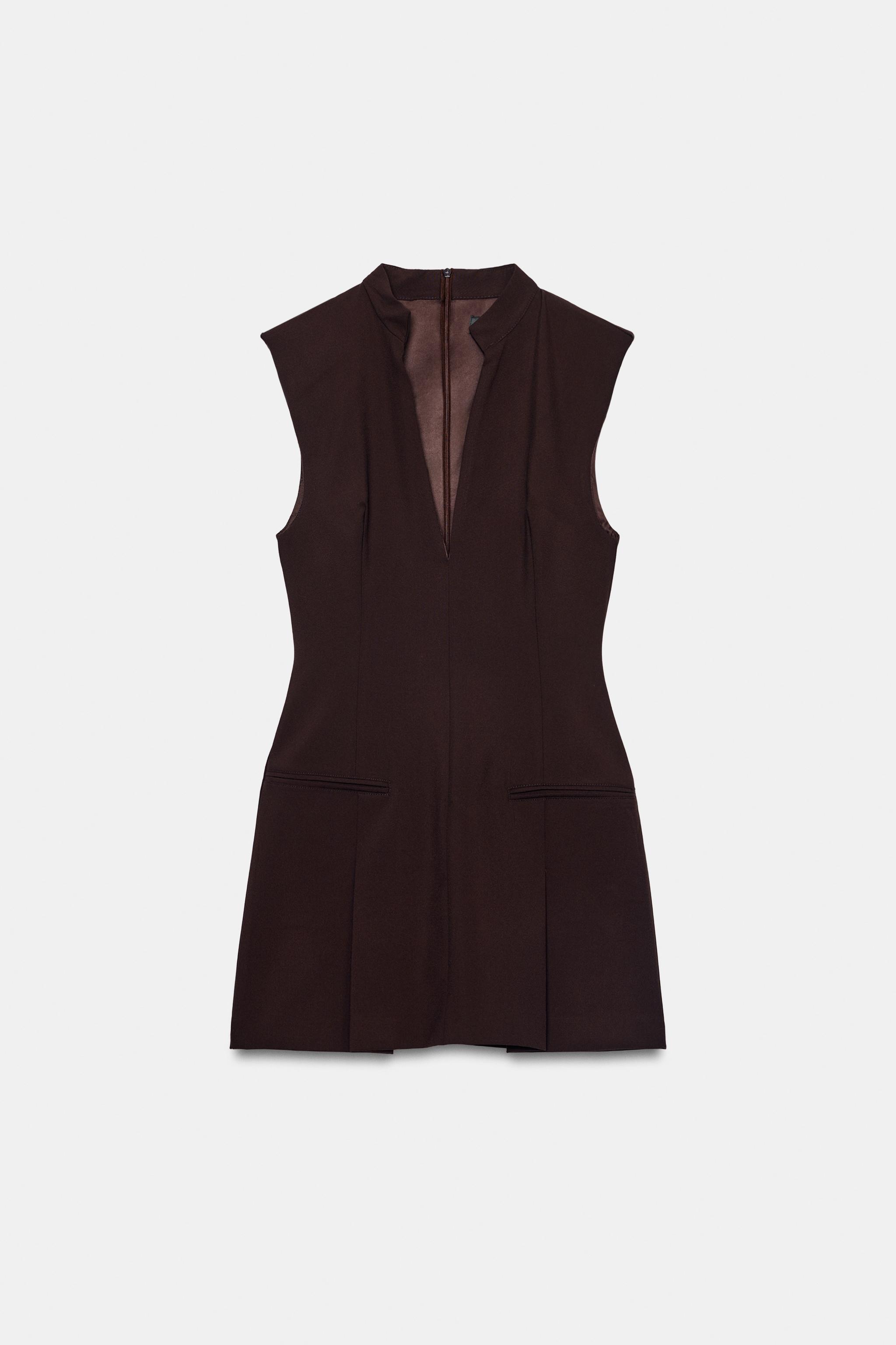 プリーツショートワンピース - バーガンディ | ZARA Japan / 日本