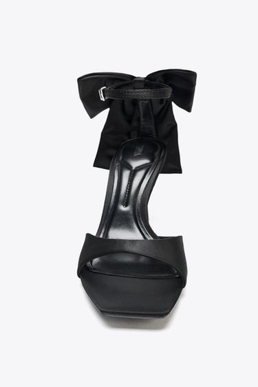 SANDALES À TALONS MAXI NŒUD - Noir de Zara - Image 5