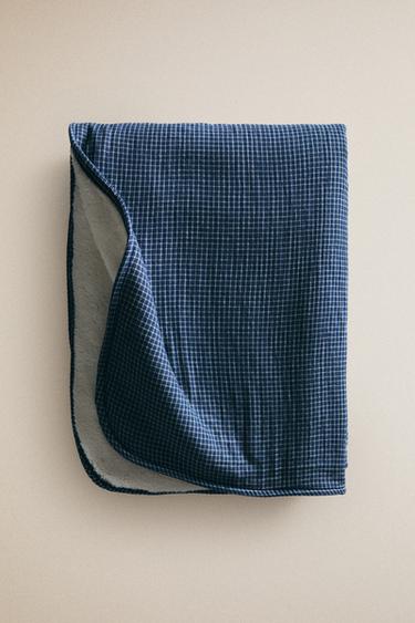 MOUSSELINE FLEECE BABYDEKEN - Blauw van Zara