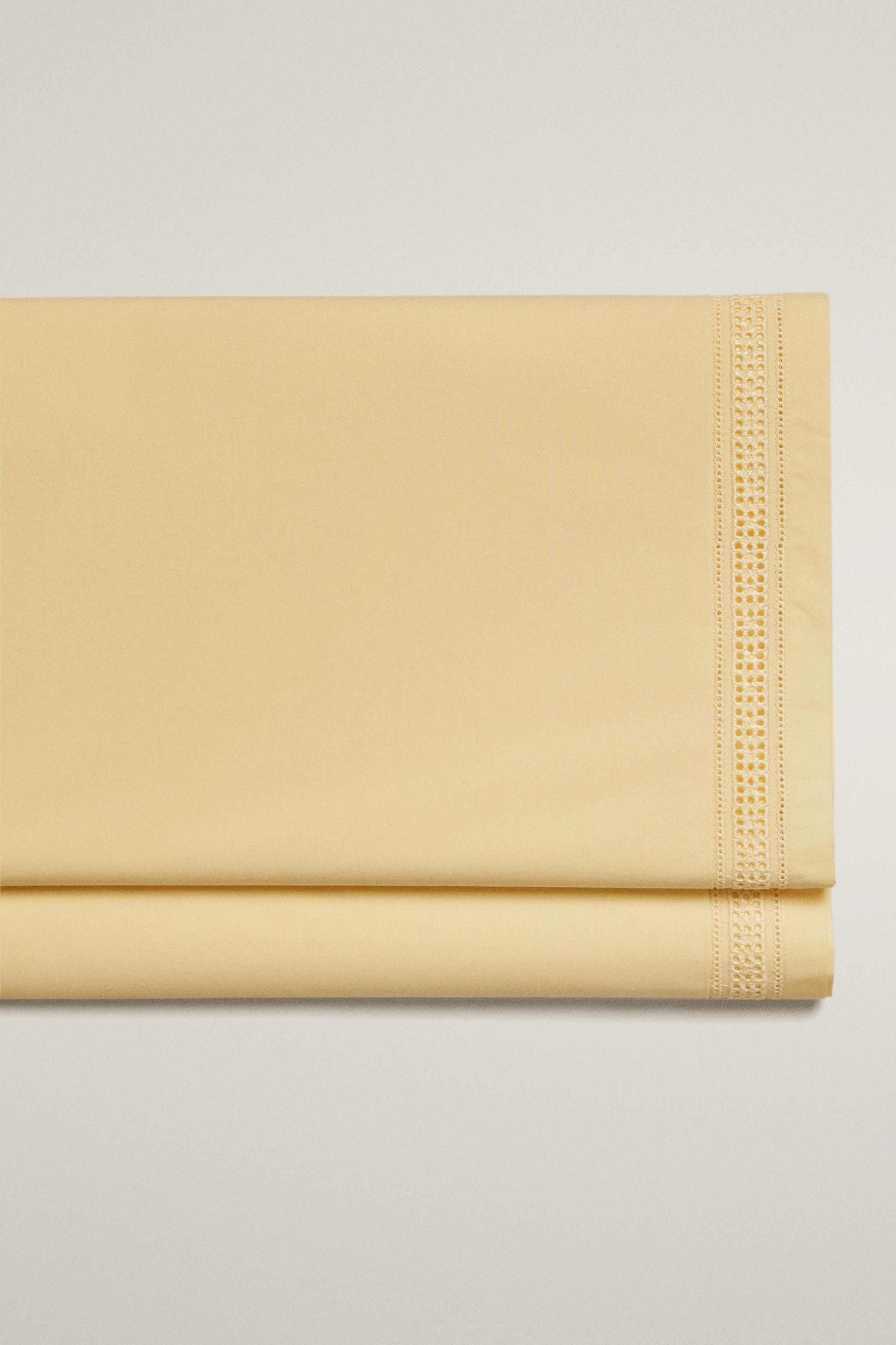 OPENWORK EMBROIDERY FLAT SHEET