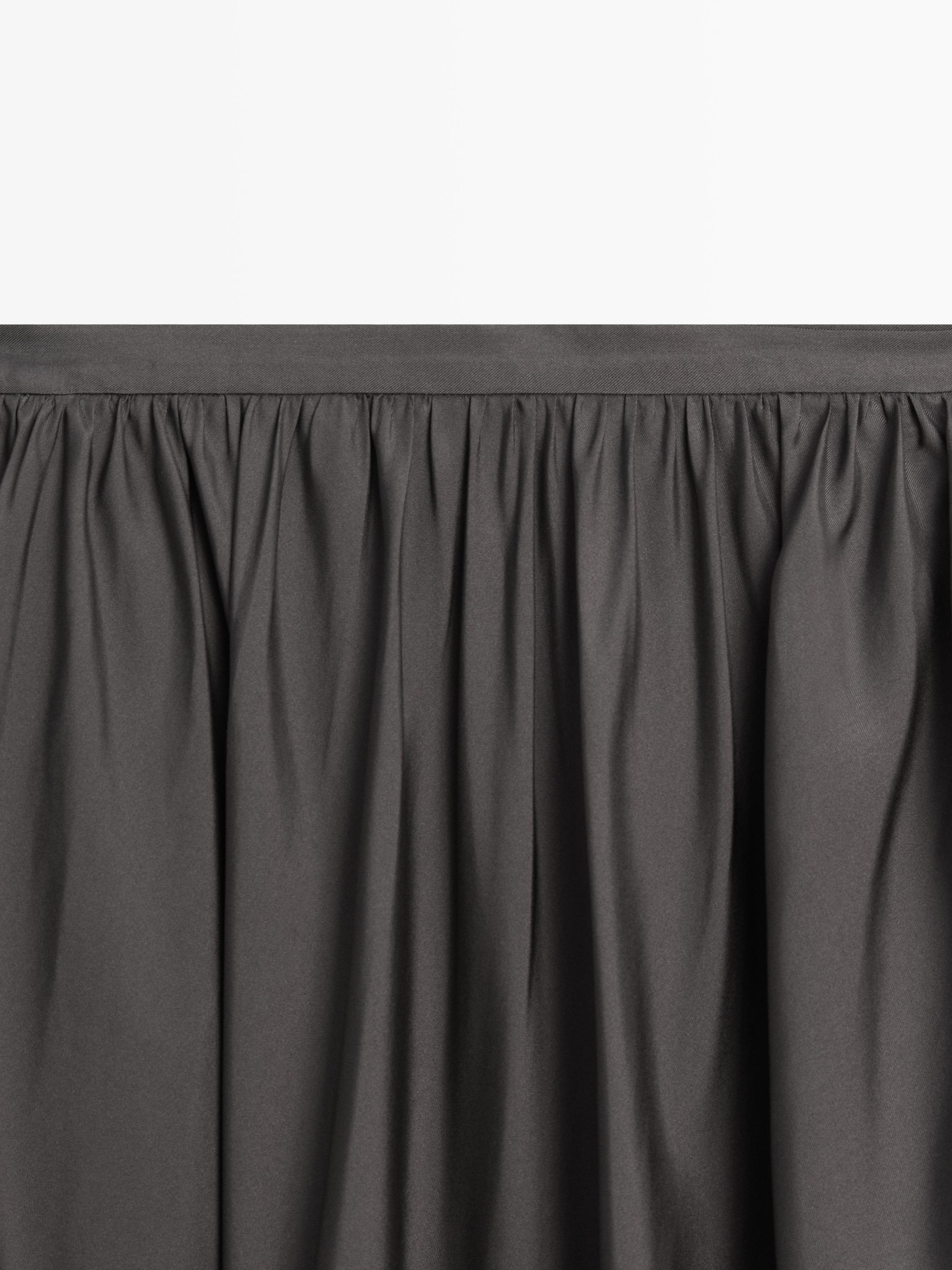 Draped 100% silk midi skirt - LIMITED