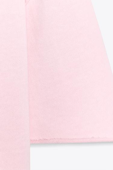 WASHED-EFFECT PLUSH SWEATSHIRT - Pink by Zara - Image 6