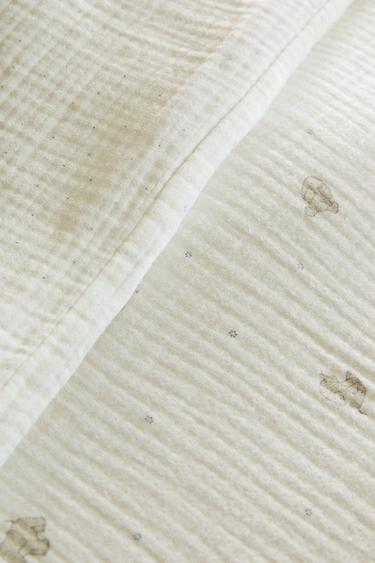 CHILDREN'S MUSLIN ELEPHANT DUVET COVER - Grey by Zara - Image 6