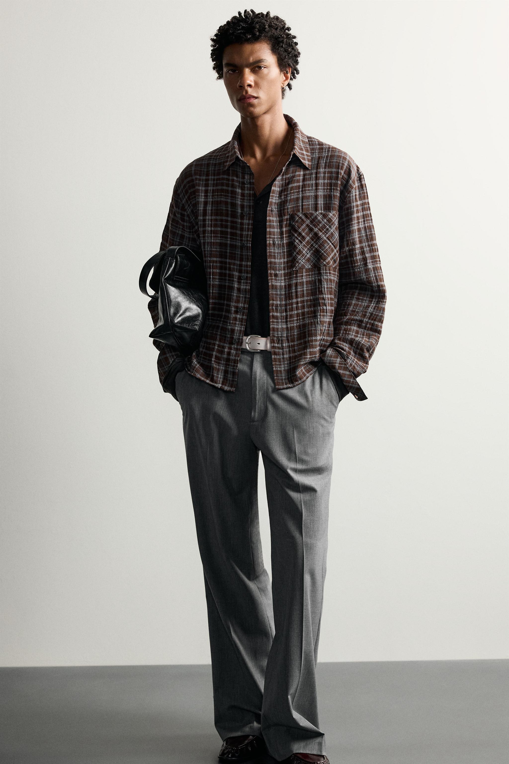 CROPPED FIT PLAID SHIRT